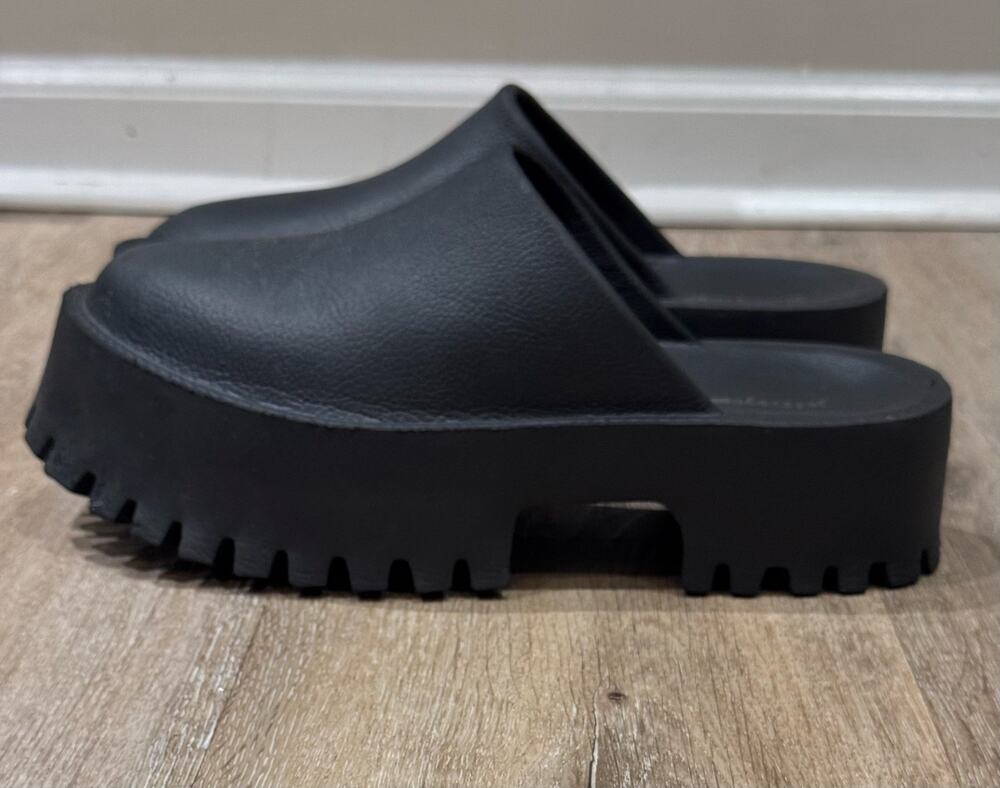 Jeffrey Campbell Clogge Black Slip On Slide Chunky Platform Mule, 9